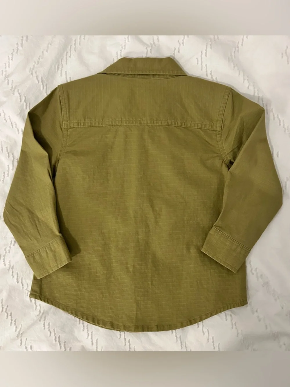 Old Navy Boys Green Long Sleeve Button Down Ripstop Shirt Toddler 4T Fall NEW